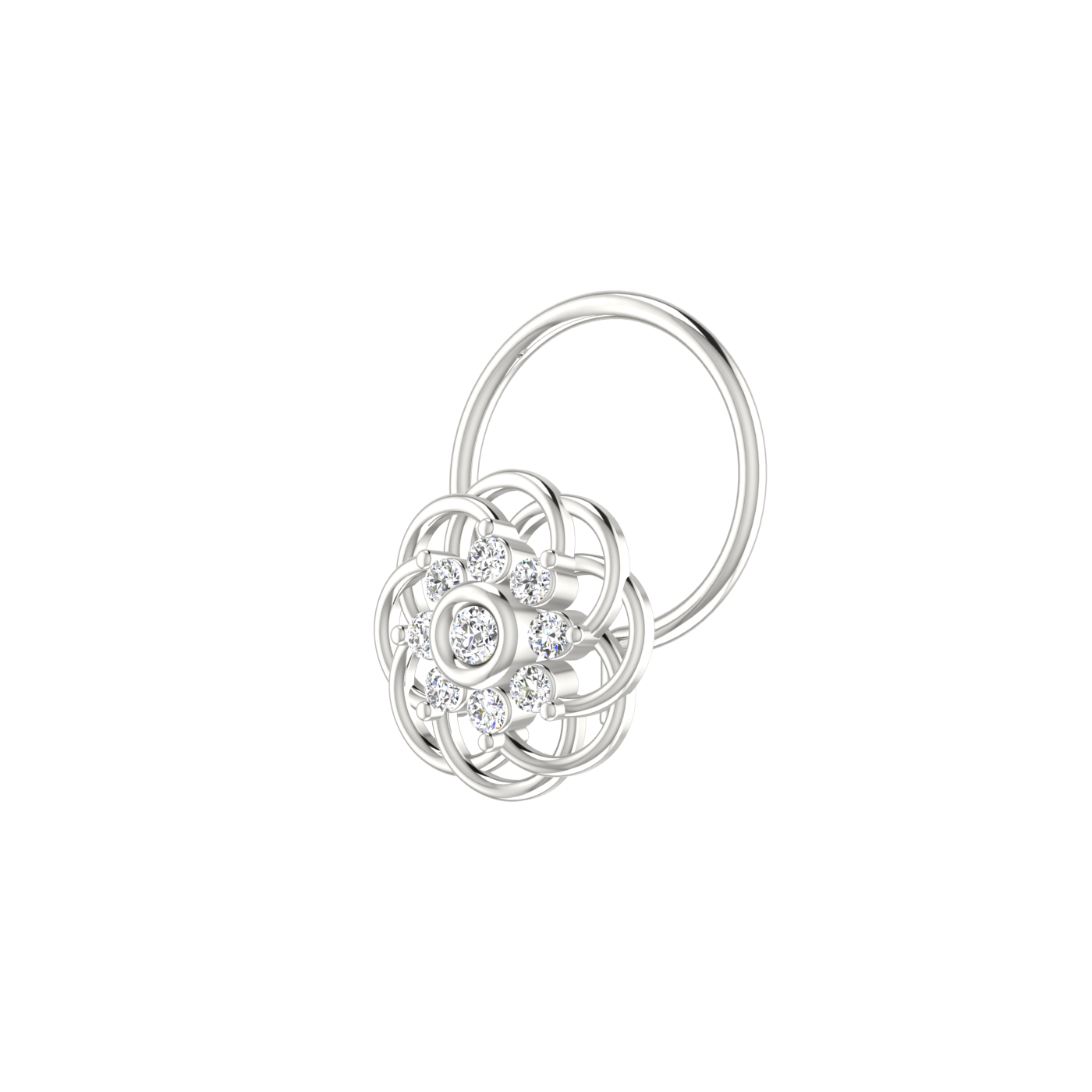 14K Gold Eternal Bloom 0.05ct Lab Grown Diamond Nose Pin
