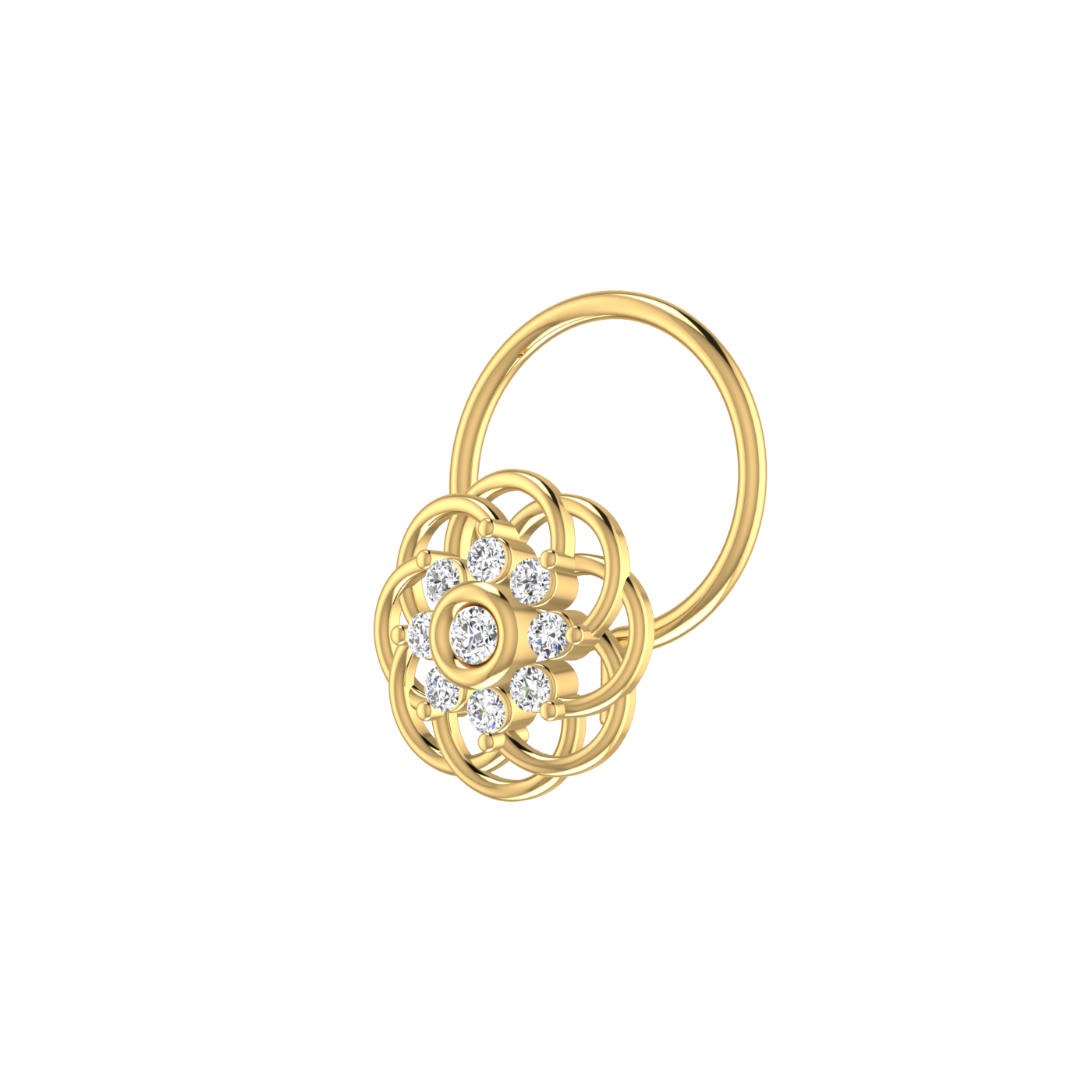 14K Gold Eternal Bloom 0.05ct Lab Grown Diamond Nose Pin