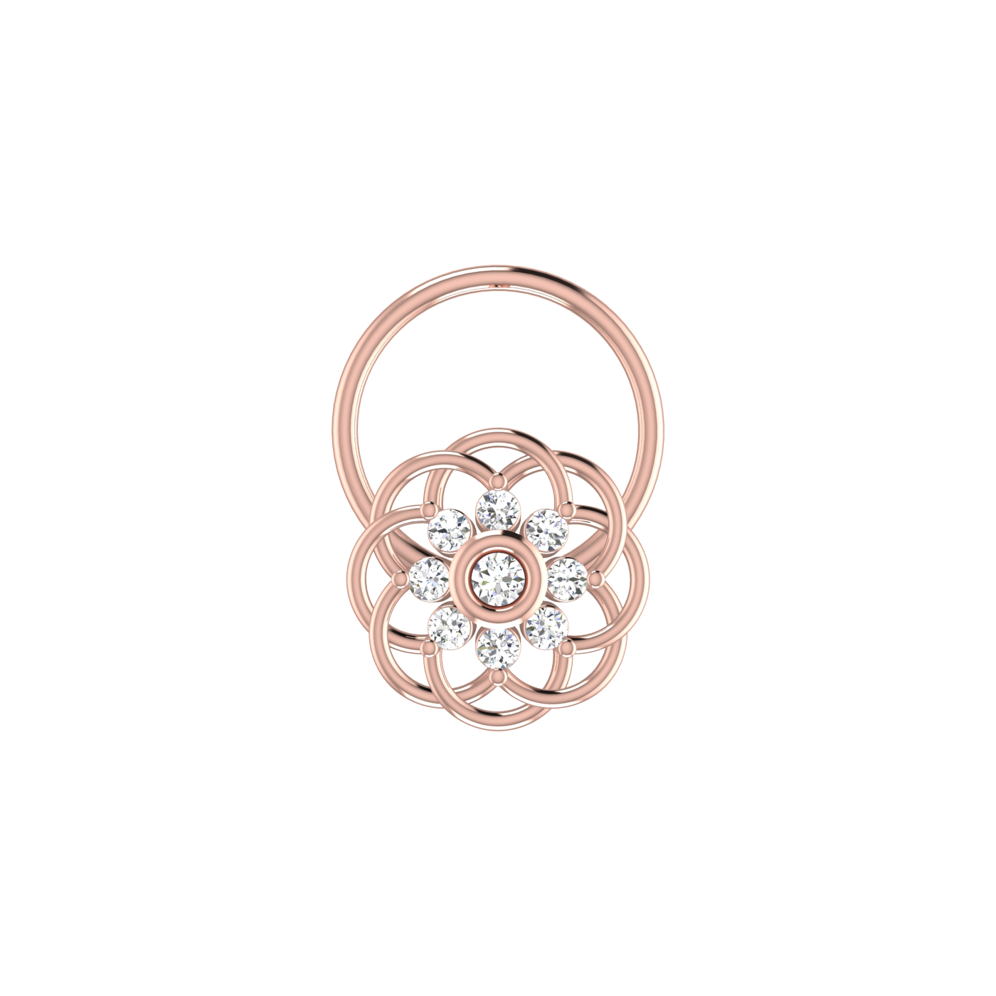 14K Gold Eternal Bloom 0.05ct Lab Grown Diamond Nose Pin