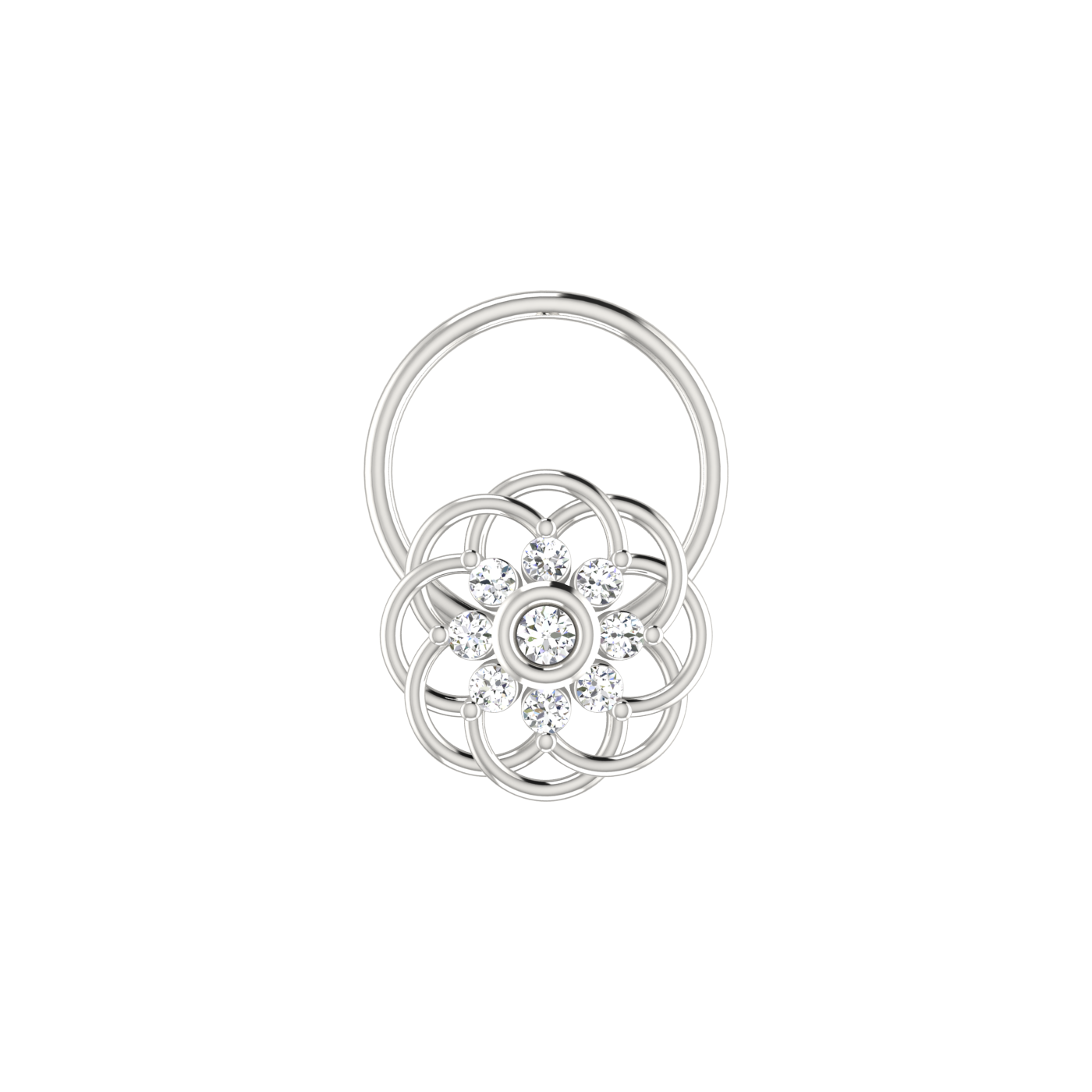 14K Gold Eternal Bloom 0.05ct Lab Grown Diamond Nose Pin