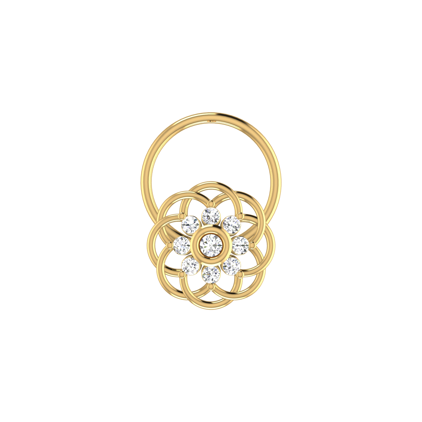 14K Gold Eternal Bloom 0.05ct Lab Grown Diamond Nose Pin