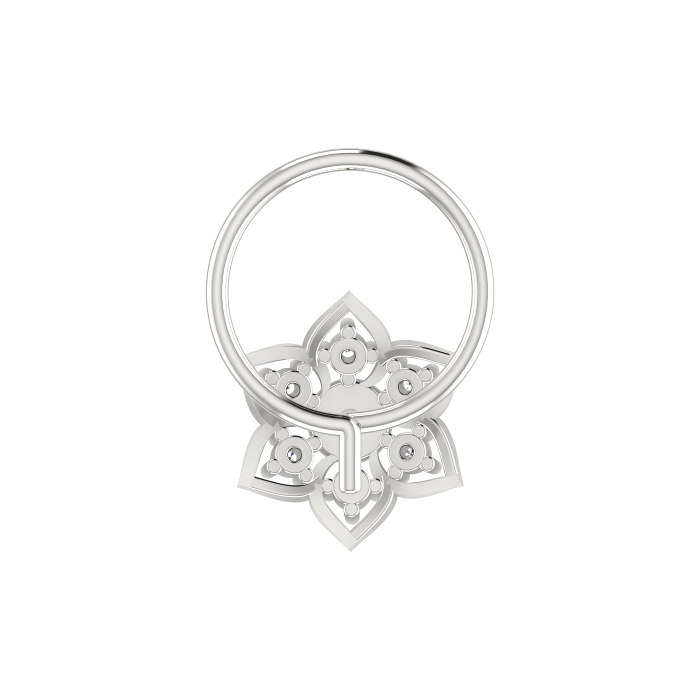 14K Gold Divine Blossom 0.04ct Lab Grown Diamond Nose Pin
