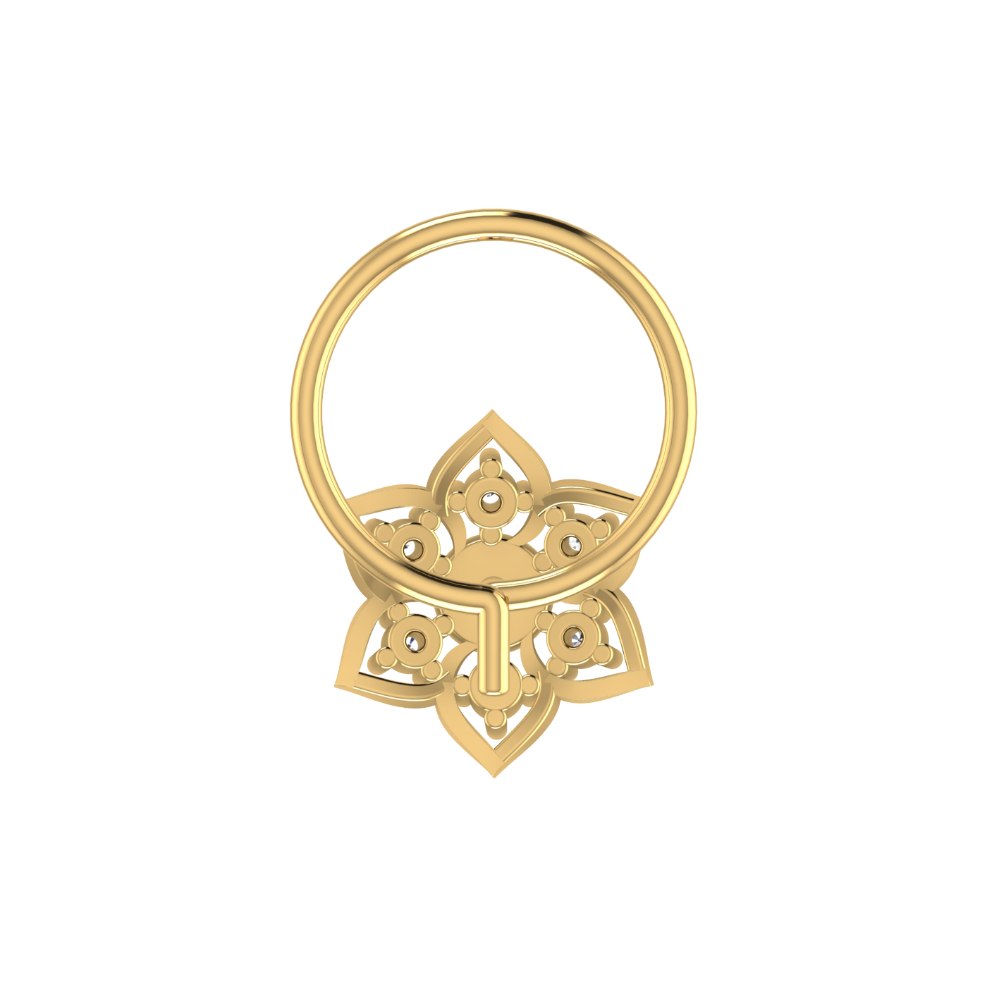 14K Gold Divine Blossom 0.04ct Lab Grown Diamond Nose Pin