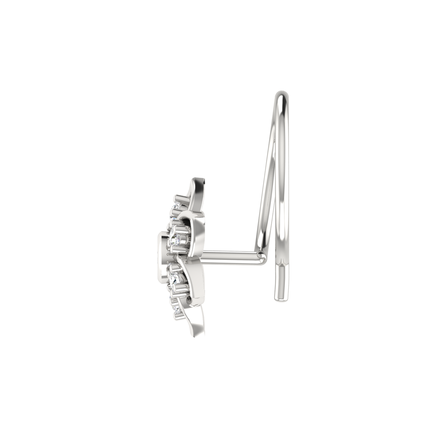 14K Gold Divine Blossom 0.04ct Lab Grown Diamond Nose Pin