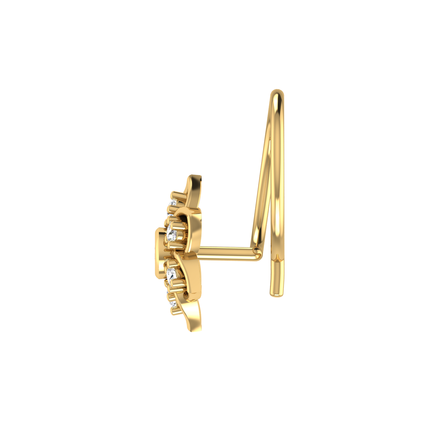 14K Gold Divine Blossom 0.04ct Lab Grown Diamond Nose Pin