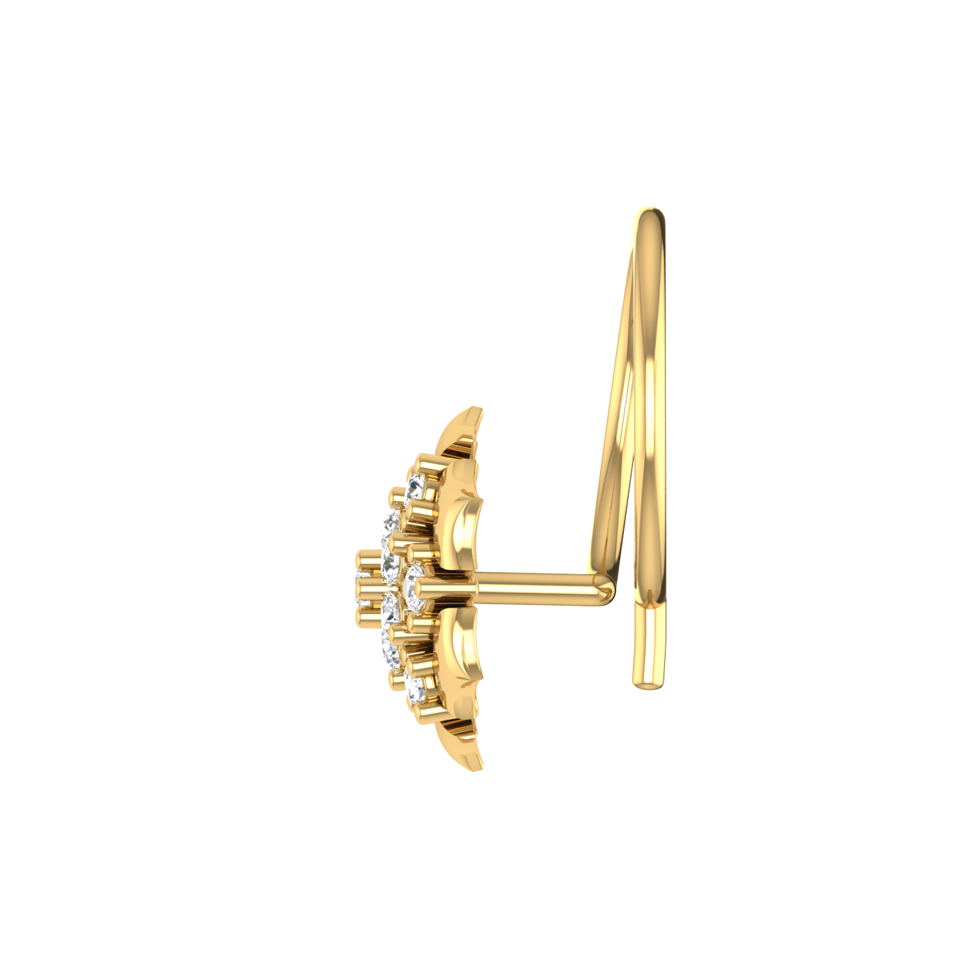 14K Gold Golden Petal Shine 0.06ct Lab Grown Diamond Nose Pin