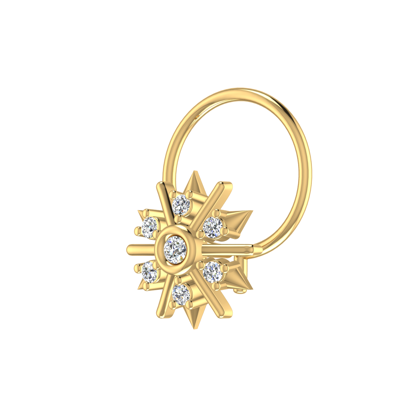 Starlit Gleam Regal Sunflare — 0.04 Carat Lab Grown Diamond Nose Pin