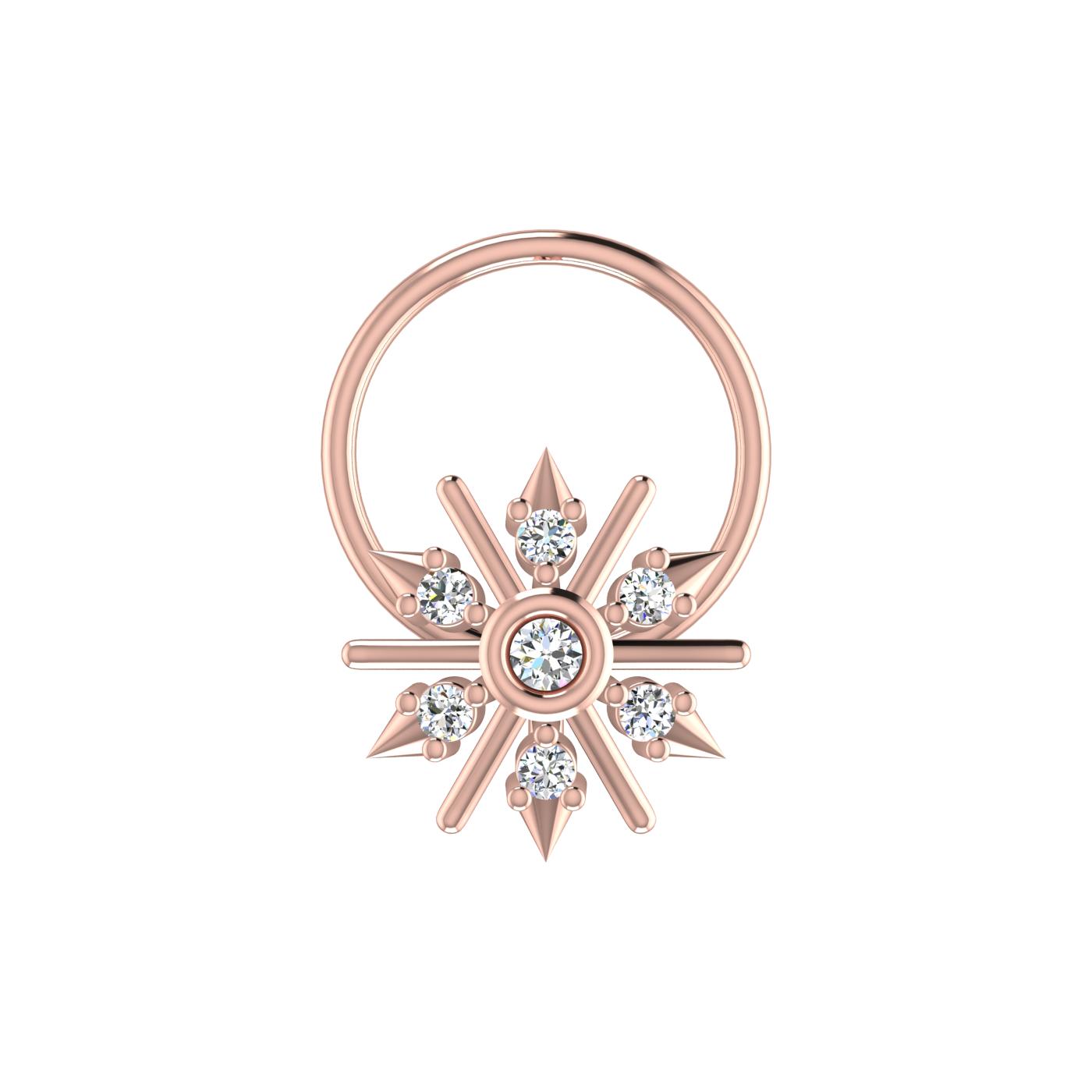 Starlit Gleam Regal Sunflare — 0.04 Carat Lab Grown Diamond Nose Pin