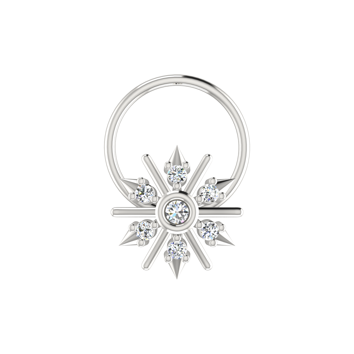 Starlit Gleam Regal Sunflare — 0.04 Carat Lab Grown Diamond Nose Pin