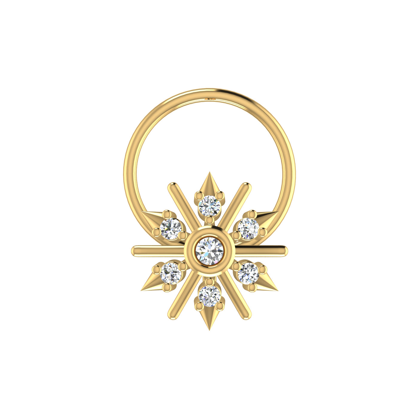 Starlit Gleam Regal Sunflare — 0.04 Carat Lab Grown Diamond Nose Pin