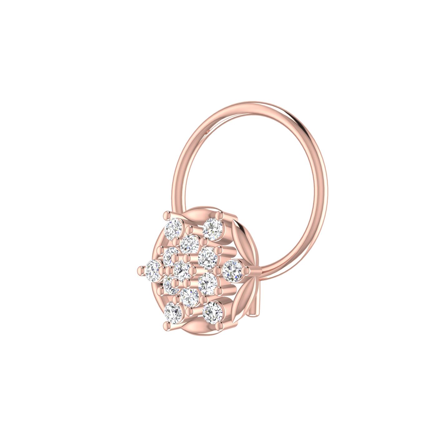 Ethereal Lotus Spark Divine Blossom — 0.06 Carat Lab Grown Diamond Nose Pin