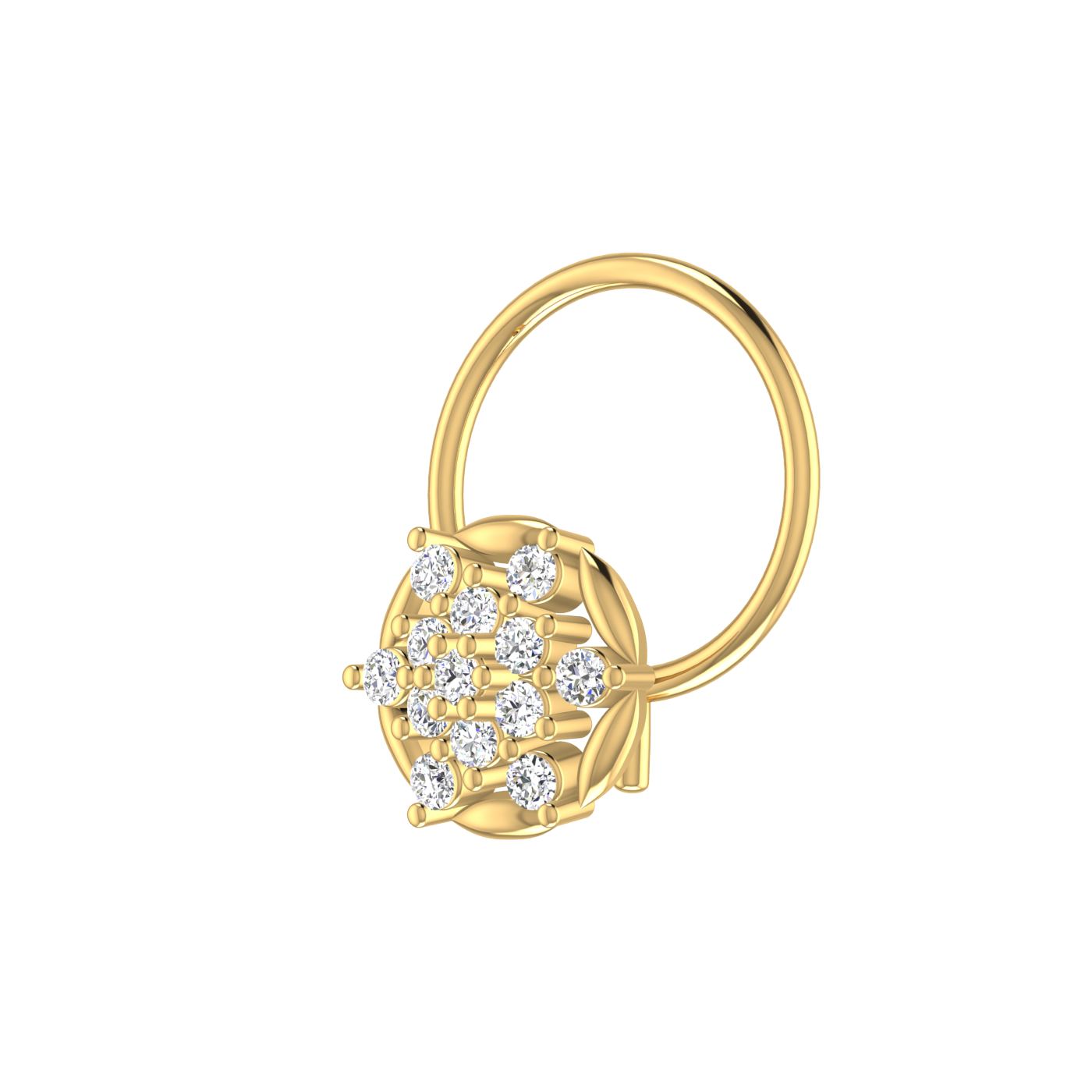 Ethereal Lotus Spark Divine Blossom — 0.06 Carat Lab Grown Diamond Nose Pin