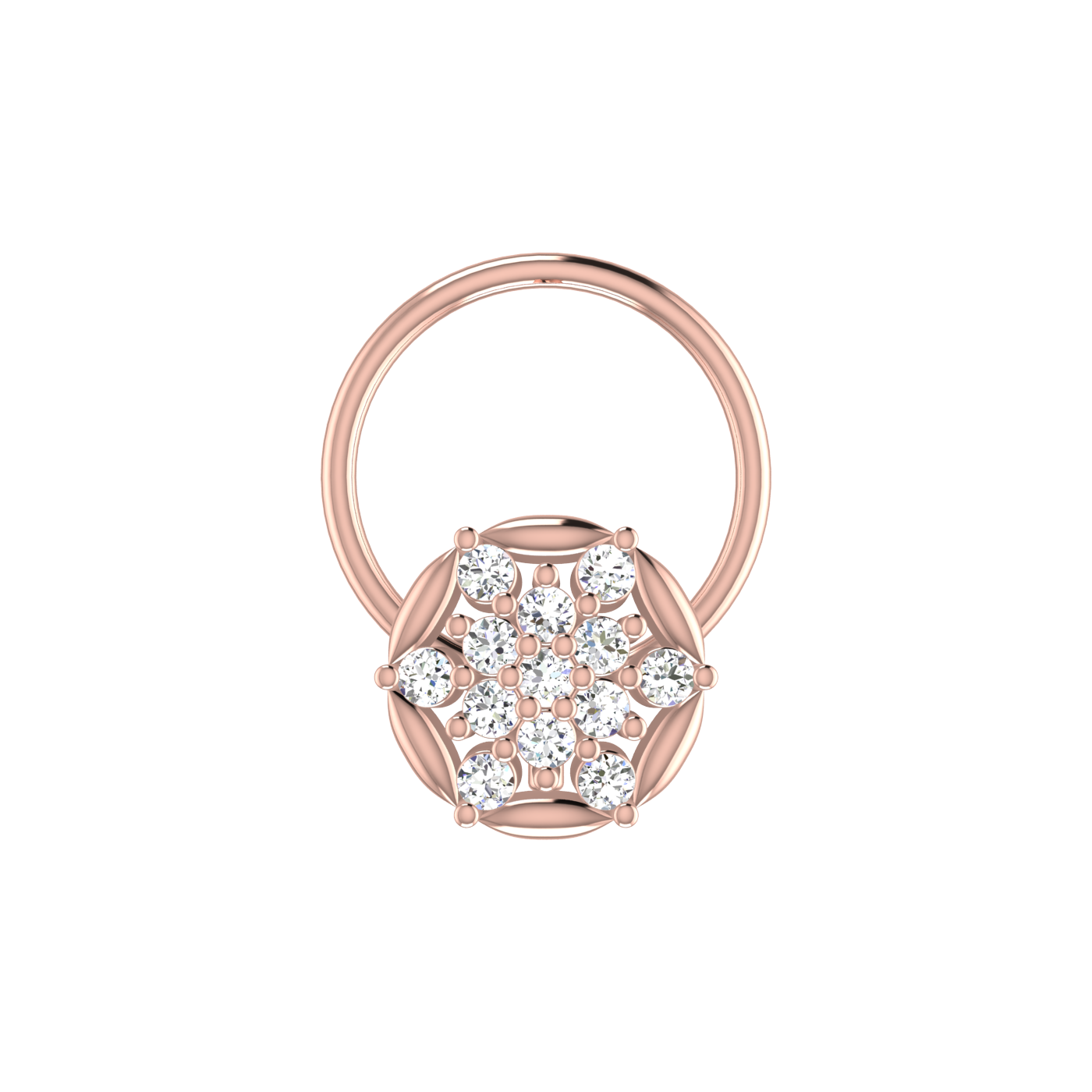 Ethereal Lotus Spark Divine Blossom — 0.06 Carat Lab Grown Diamond Nose Pin
