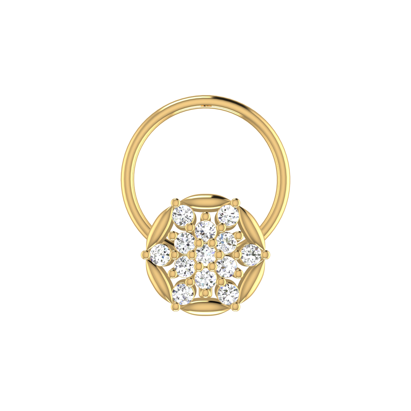Ethereal Lotus Spark Divine Blossom — 0.06 Carat Lab Grown Diamond Nose Pin