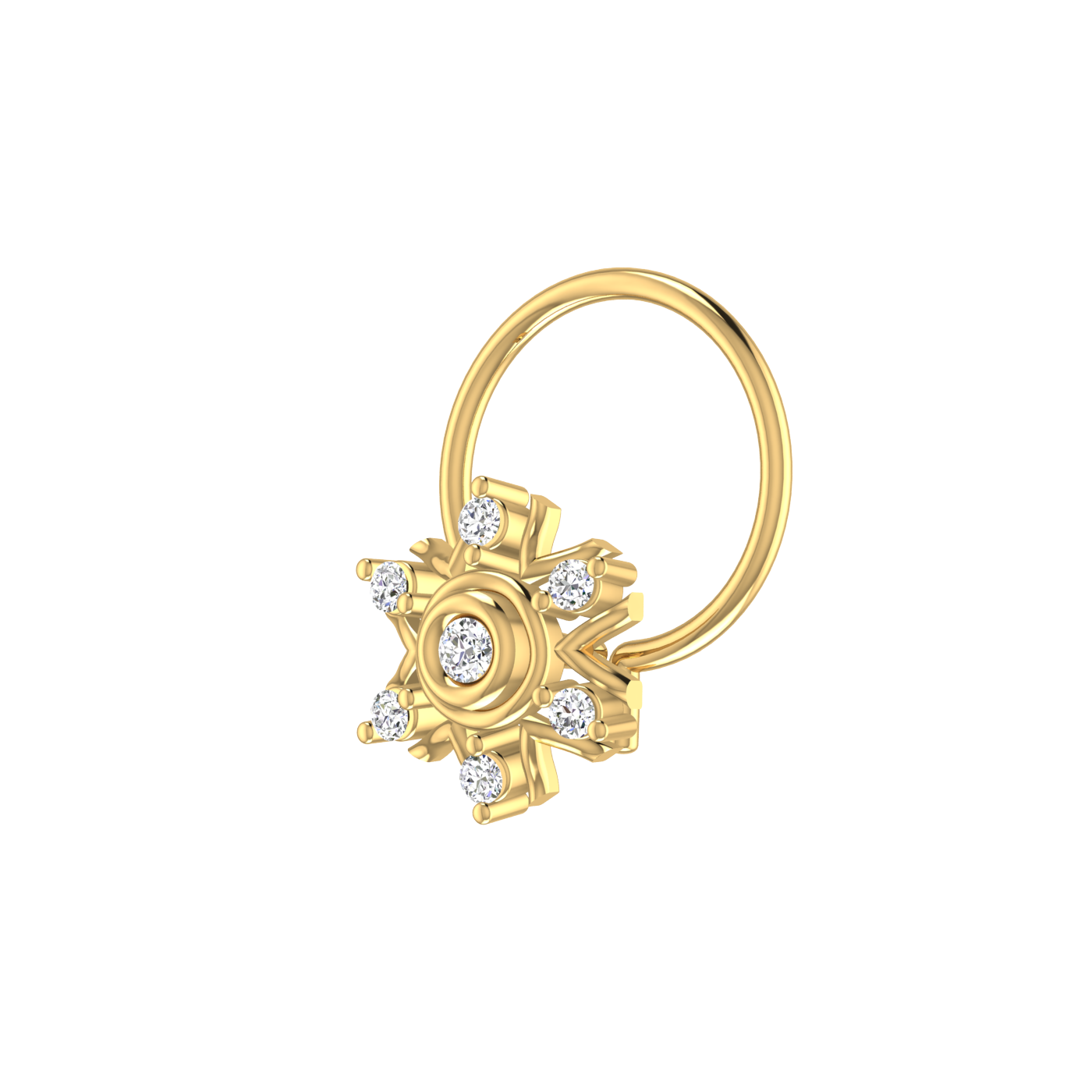 Solar Radiance Gilded Sunflare — 0.04 Carat Lab Grown Diamond Nose Pin