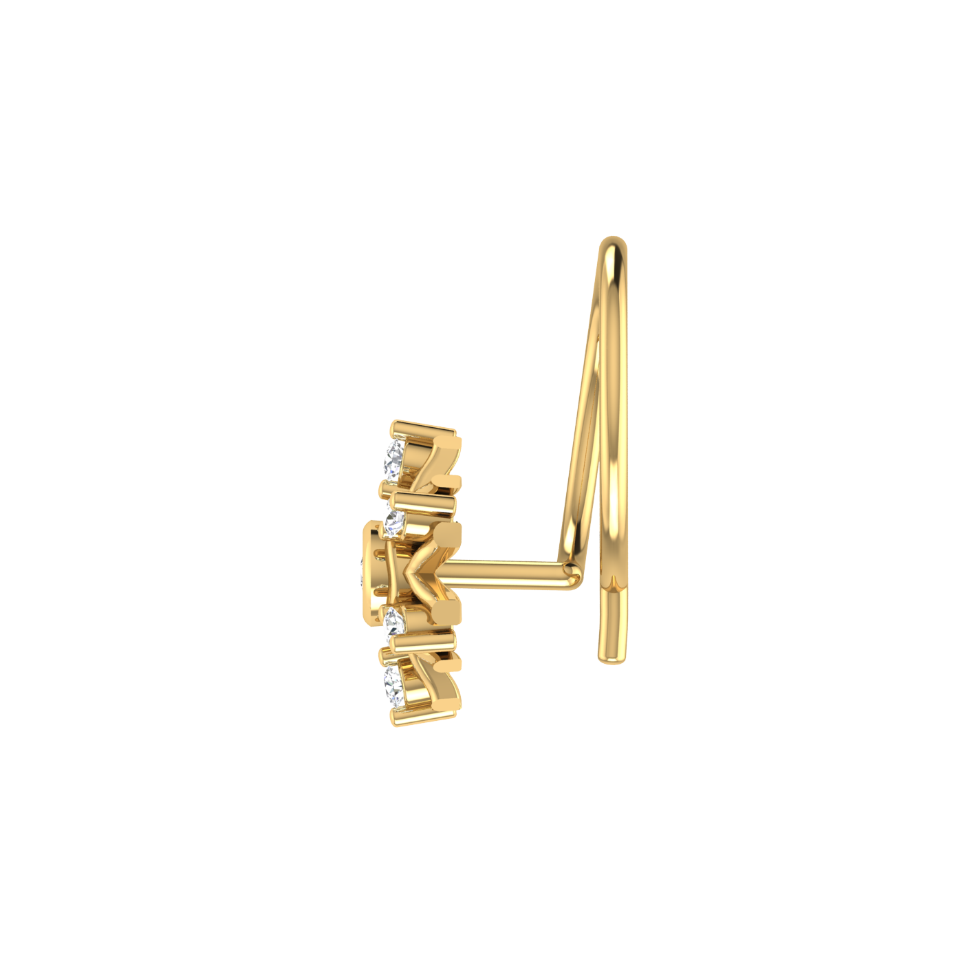 Solar Radiance Gilded Sunflare — 0.04 Carat Lab Grown Diamond Nose Pin
