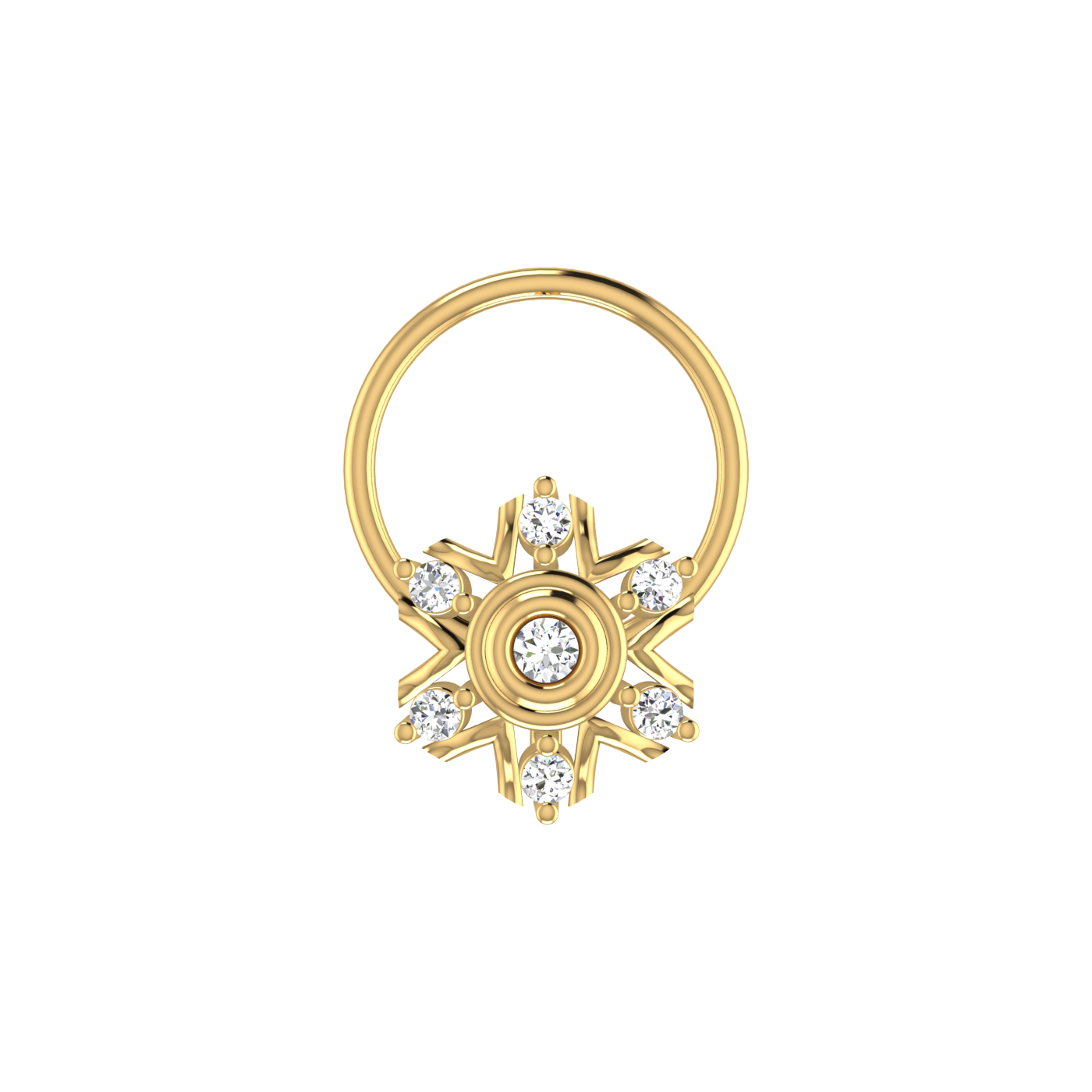 Solar Radiance Gilded Sunflare — 0.04 Carat Lab Grown Diamond Nose Pin