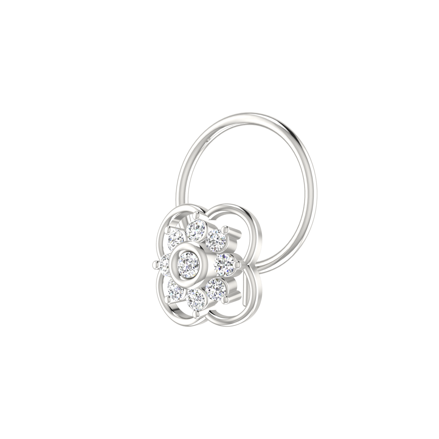 14K Gold Blossom Aura 0.06ct Lab Grown Diamond Nose Pin