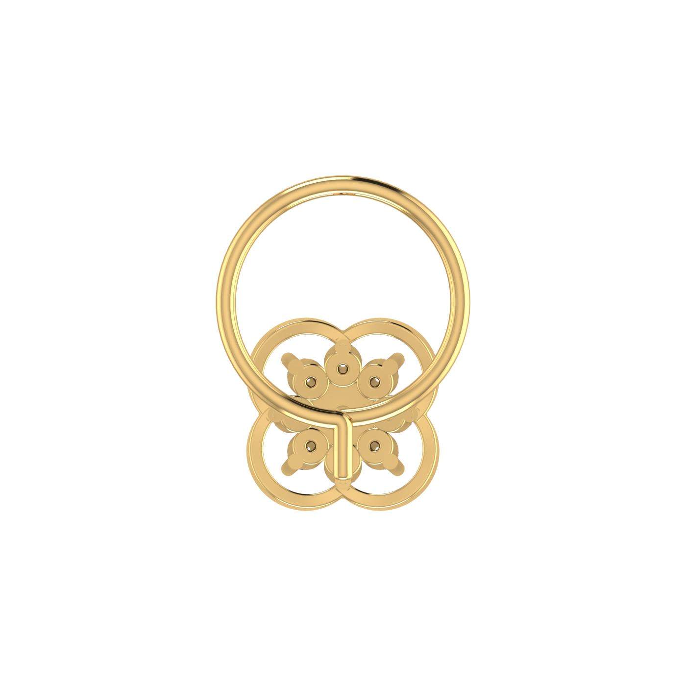 14K Gold Blossom Aura 0.06ct Lab Grown Diamond Nose Pin