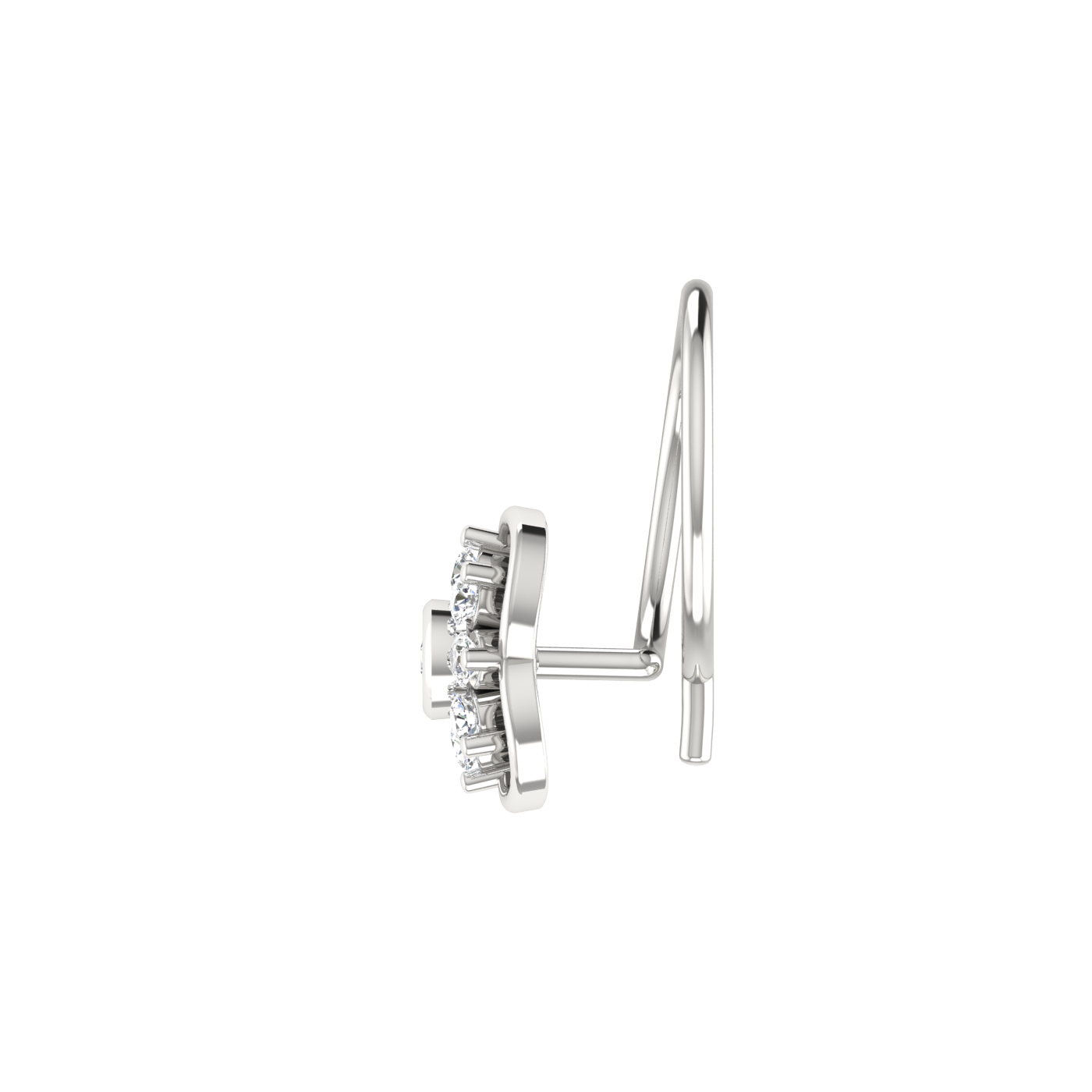 14K Gold Blossom Aura 0.06ct Lab Grown Diamond Nose Pin
