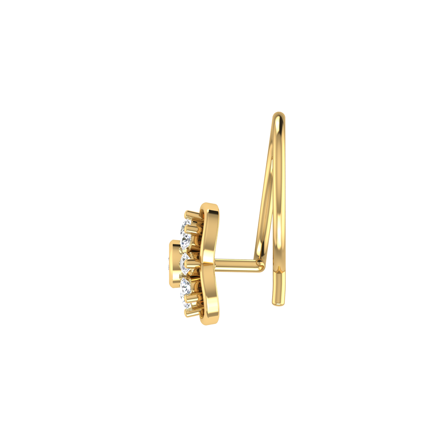 14K Gold Blossom Aura 0.06ct Lab Grown Diamond Nose Pin