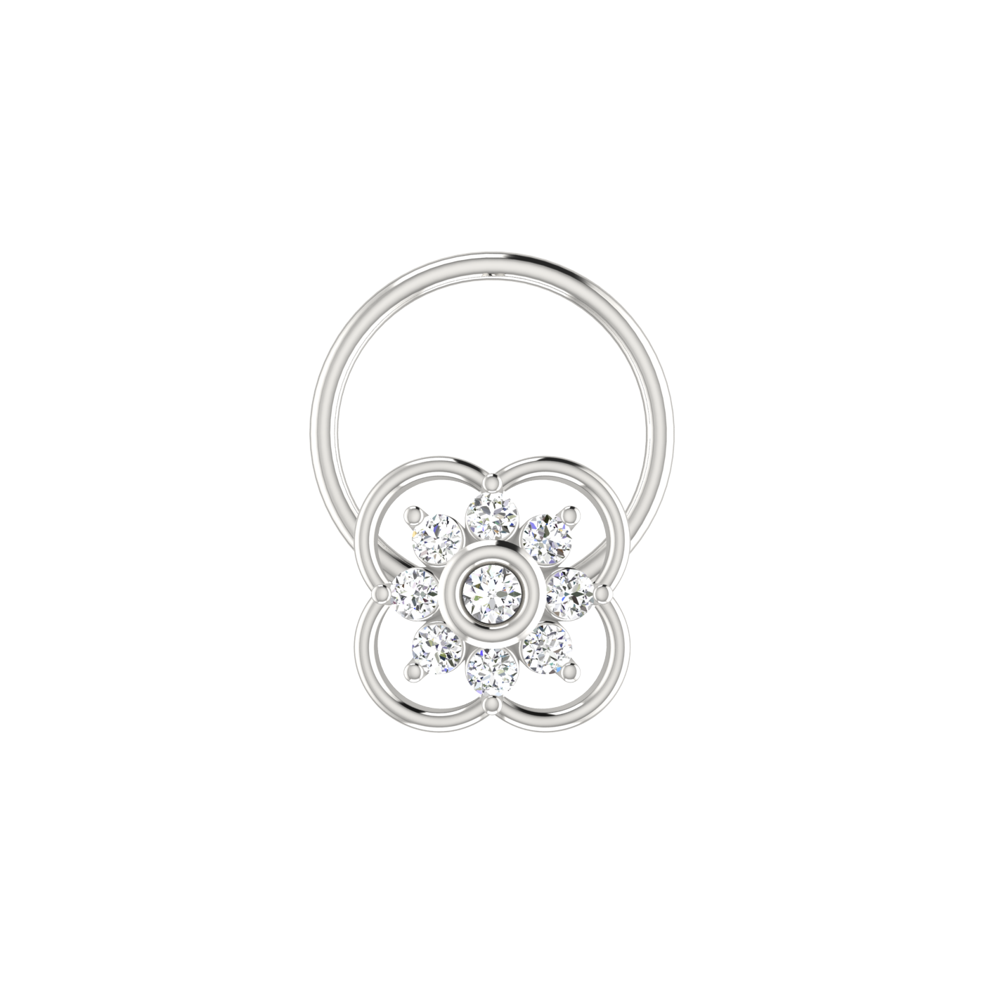 14K Gold Blossom Aura 0.06ct Lab Grown Diamond Nose Pin