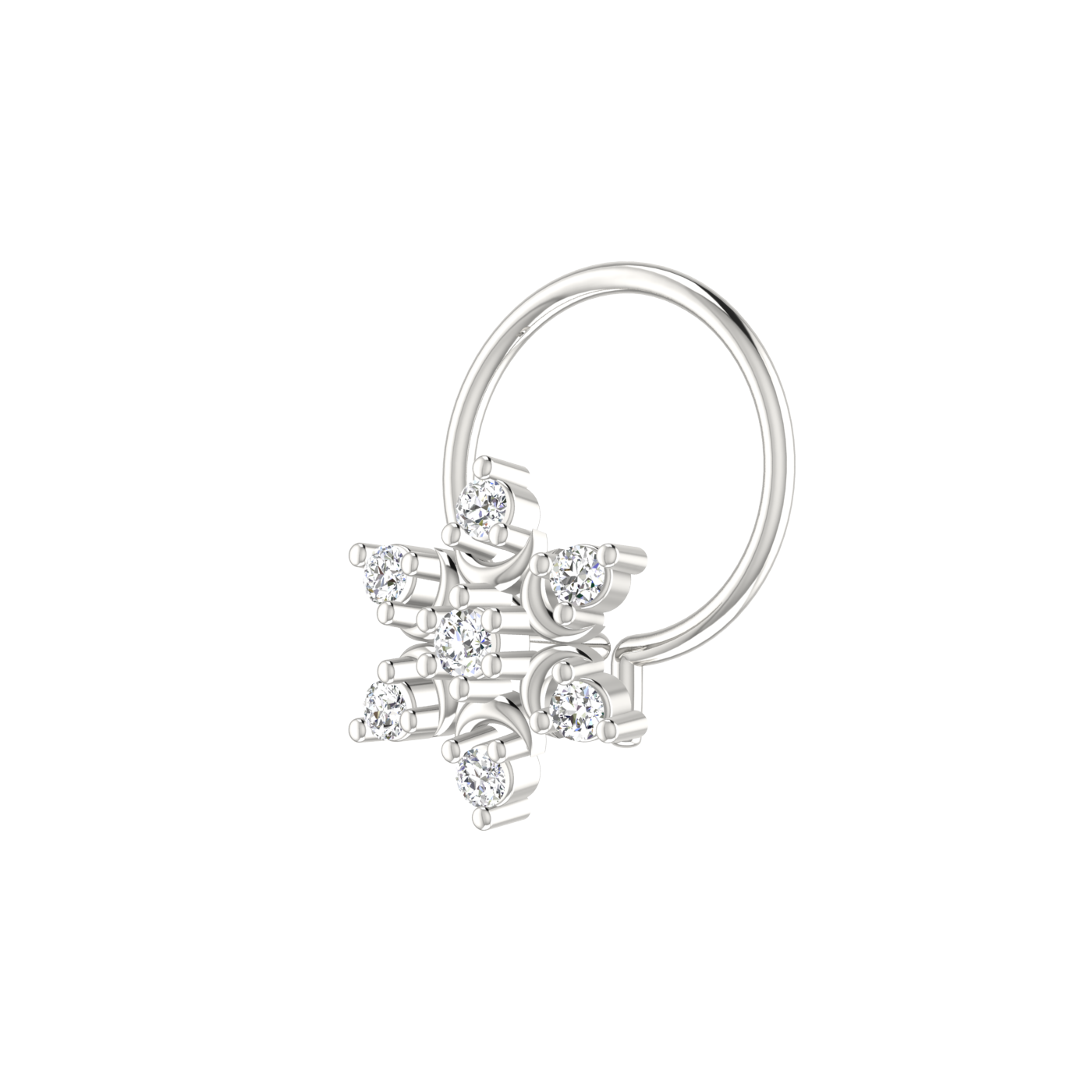 14K Gold Celestial Star 0.06ct Lab Grown Diamond Nose Pin