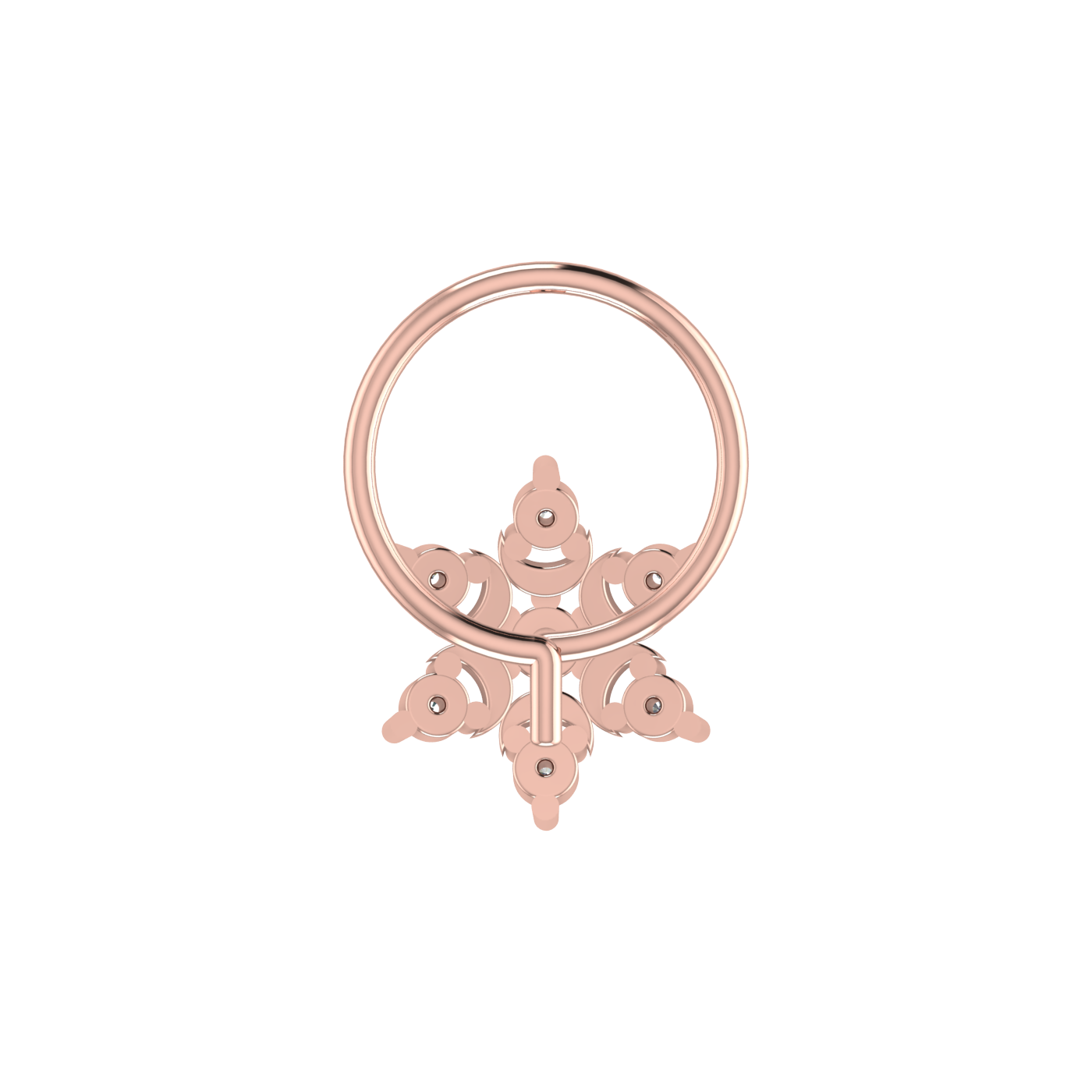14K Gold Celestial Star 0.06ct Lab Grown Diamond Nose Pin