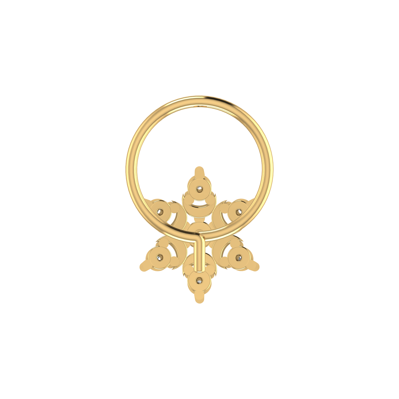 14K Gold Celestial Star 0.06ct Lab Grown Diamond Nose Pin
