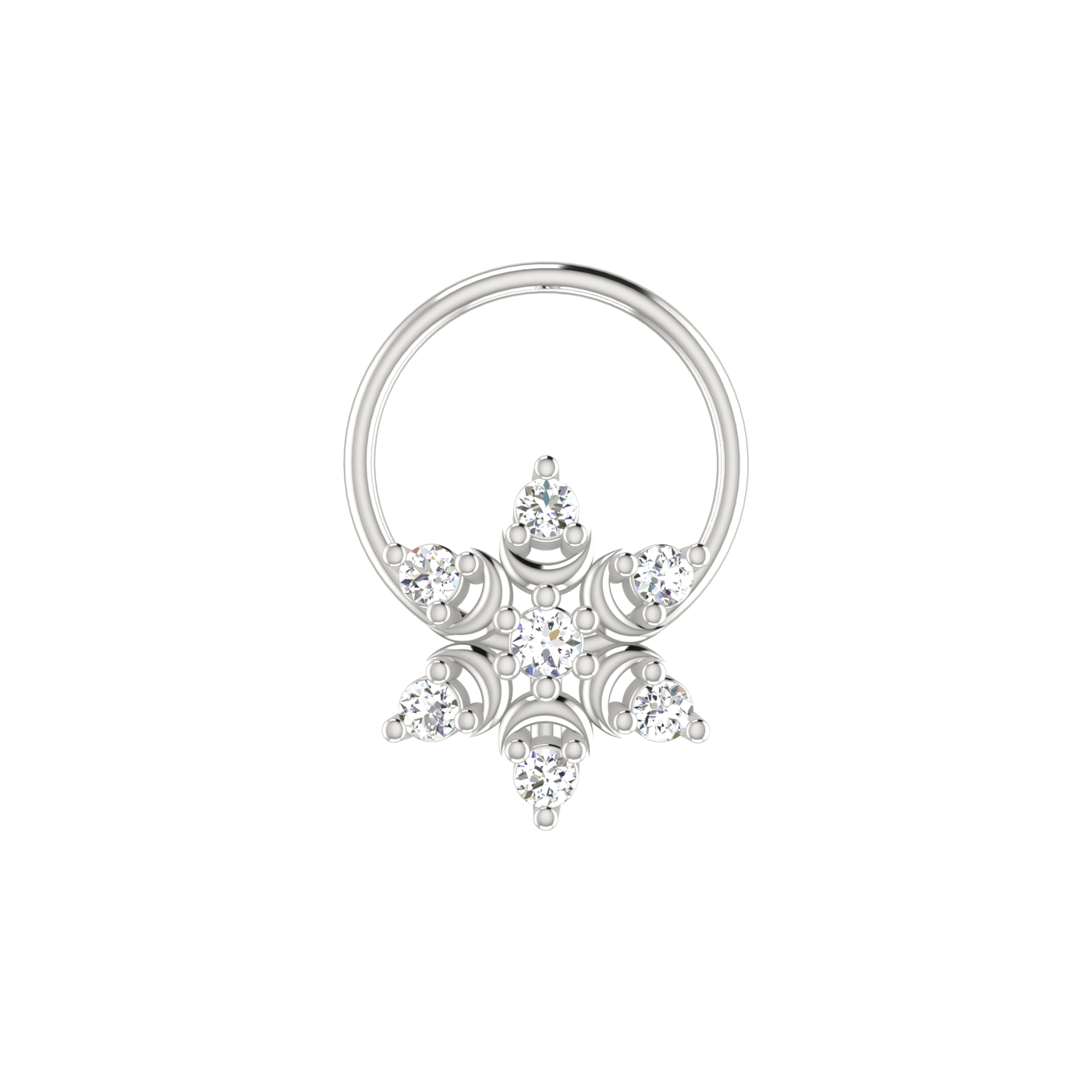 14K Gold Celestial Star 0.06ct Lab Grown Diamond Nose Pin