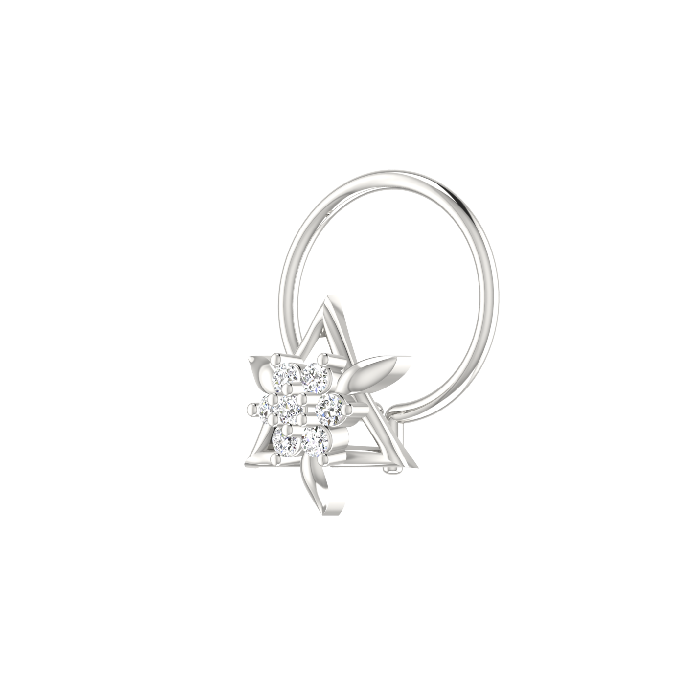 14K Gold Celestial Prism 0.03ct Lab Grown Diamond Nose Pin