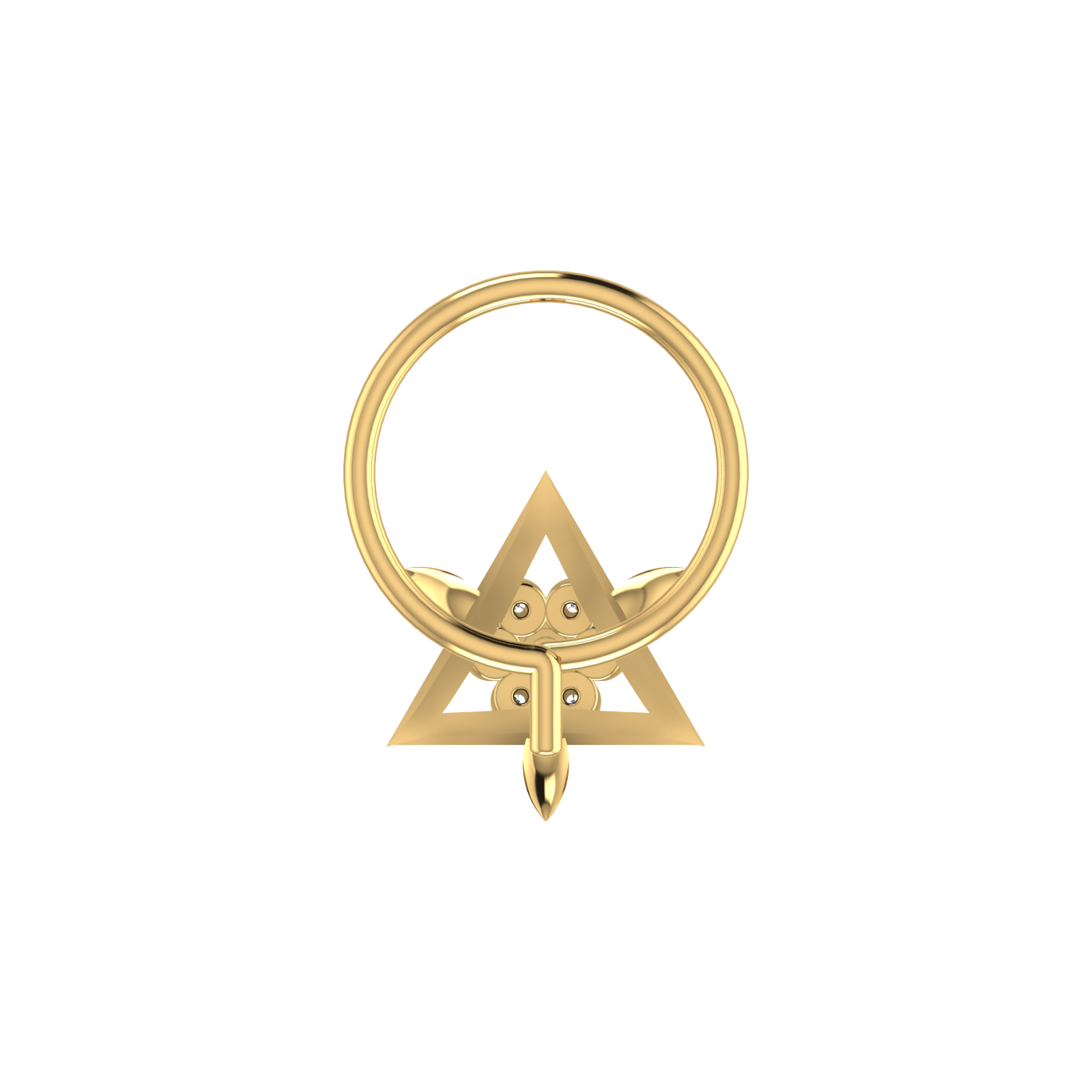 14K Gold Celestial Prism 0.03ct Lab Grown Diamond Nose Pin