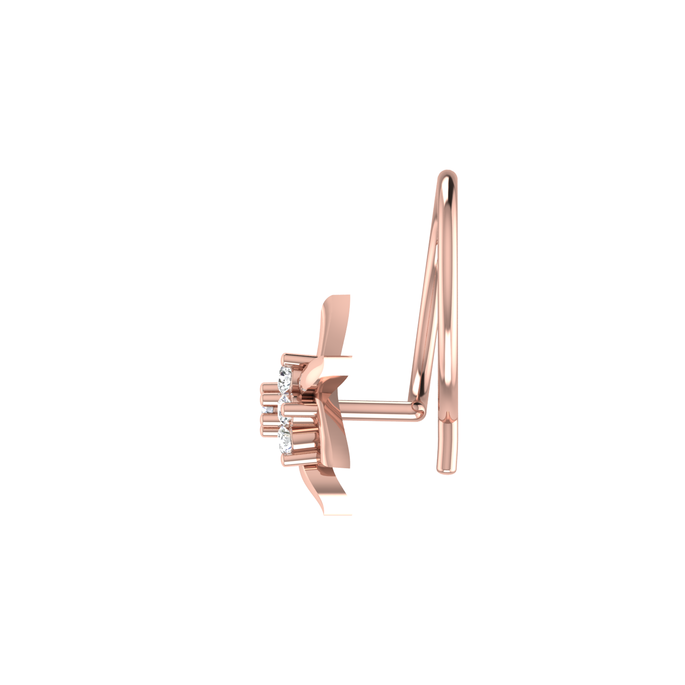 14K Gold Celestial Prism 0.03ct Lab Grown Diamond Nose Pin