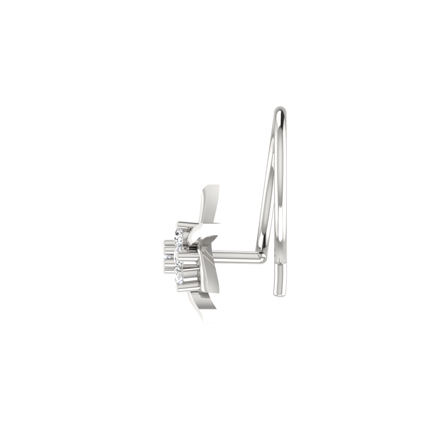 14K Gold Celestial Prism 0.03ct Lab Grown Diamond Nose Pin