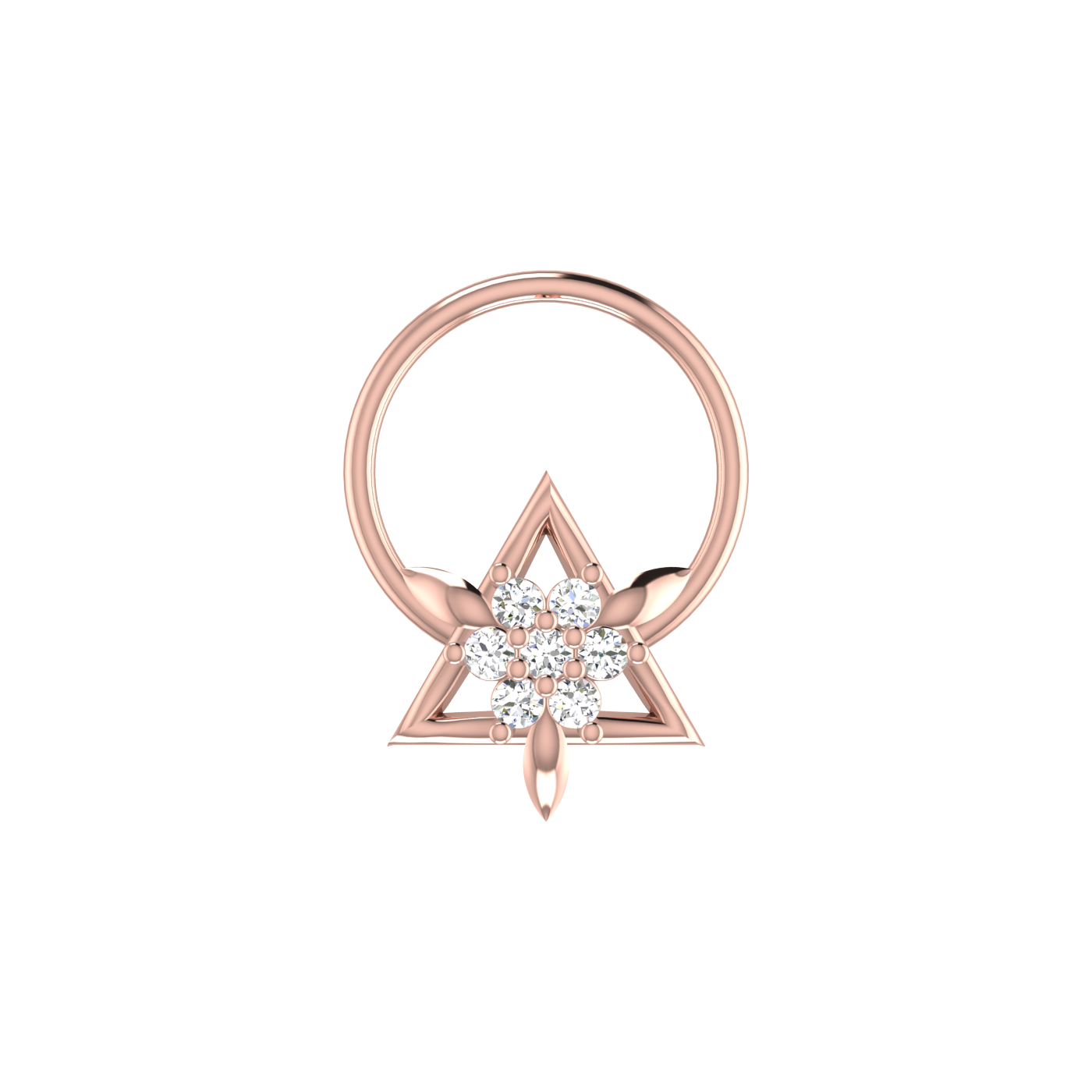 14K Gold Celestial Prism 0.03ct Lab Grown Diamond Nose Pin