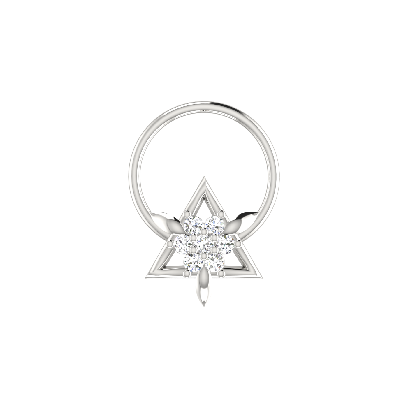 14K Gold Celestial Prism 0.03ct Lab Grown Diamond Nose Pin
