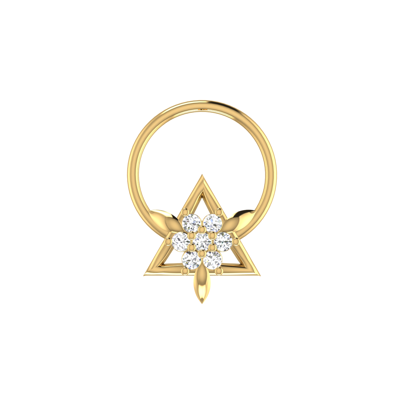 14K Gold Celestial Prism 0.03ct Lab Grown Diamond Nose Pin