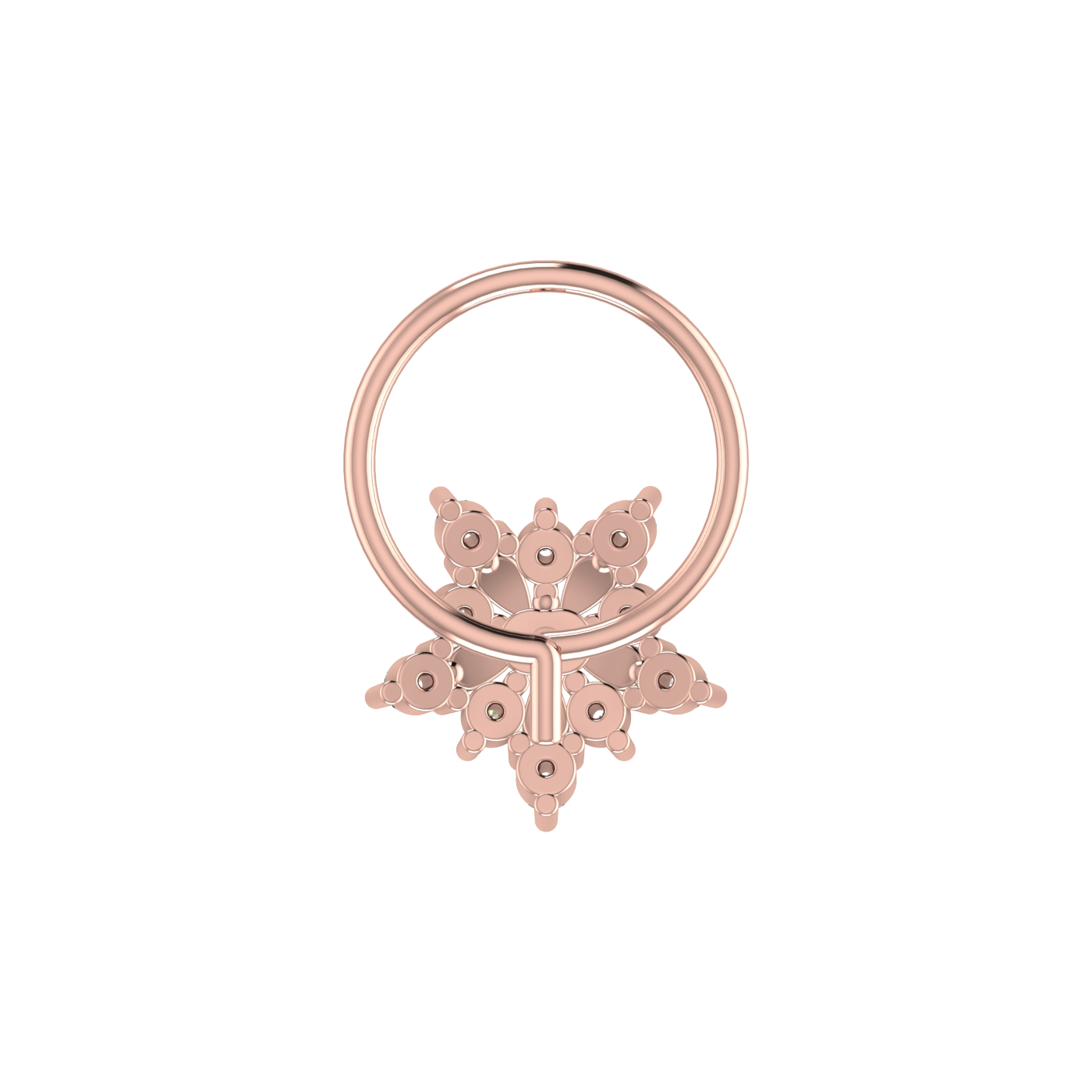 14K Gold Ethereal Snowflake 0.07ct Lab Grown Diamond Nose Pin