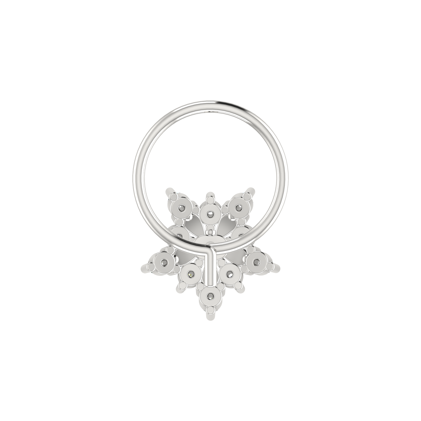 14K Gold Ethereal Snowflake 0.07ct Lab Grown Diamond Nose Pin