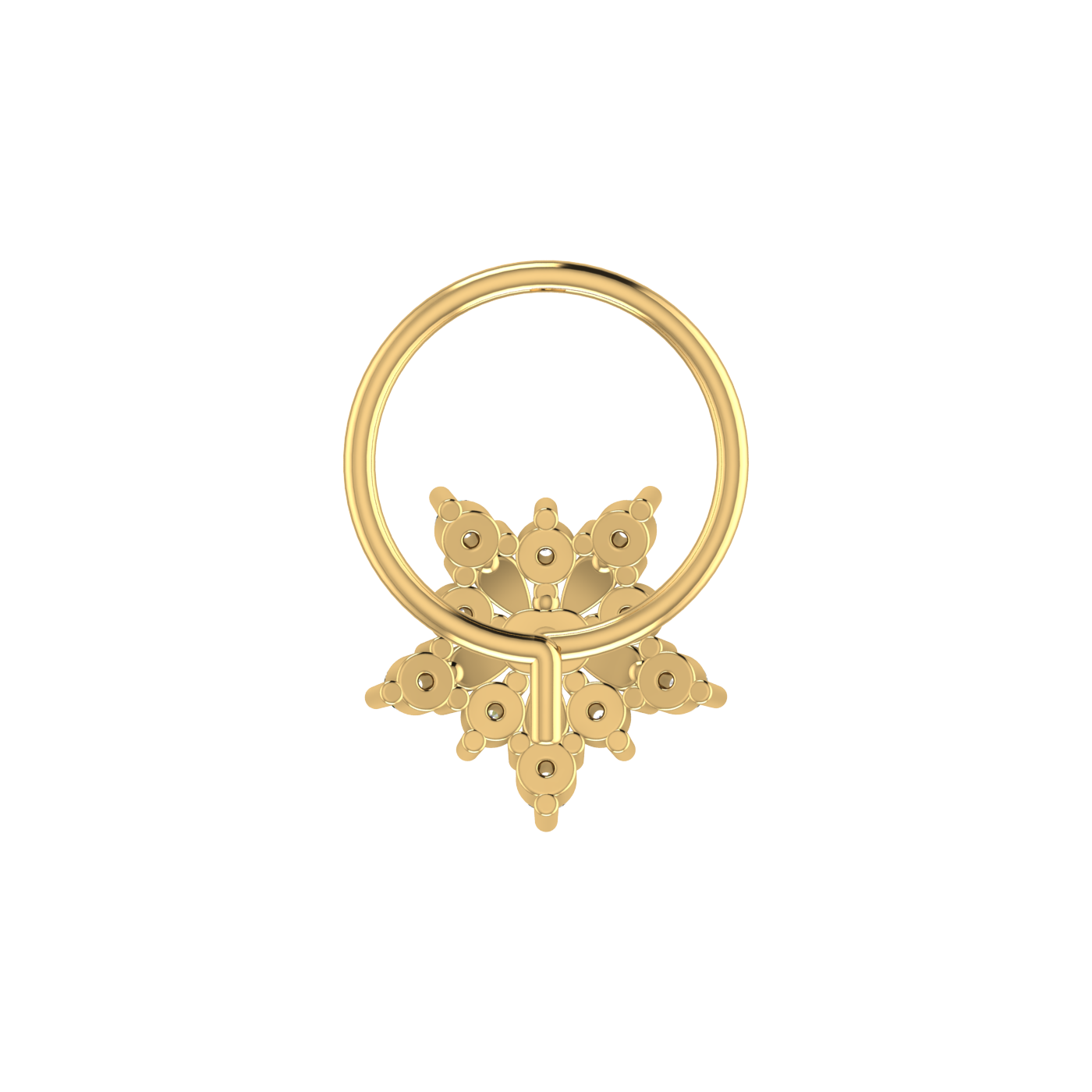 14K Gold Ethereal Snowflake 0.07ct Lab Grown Diamond Nose Pin