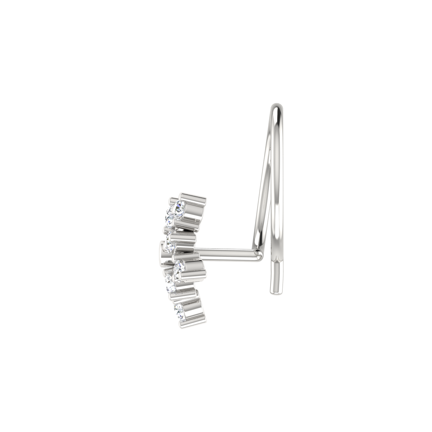 14K Gold Ethereal Snowflake 0.07ct Lab Grown Diamond Nose Pin