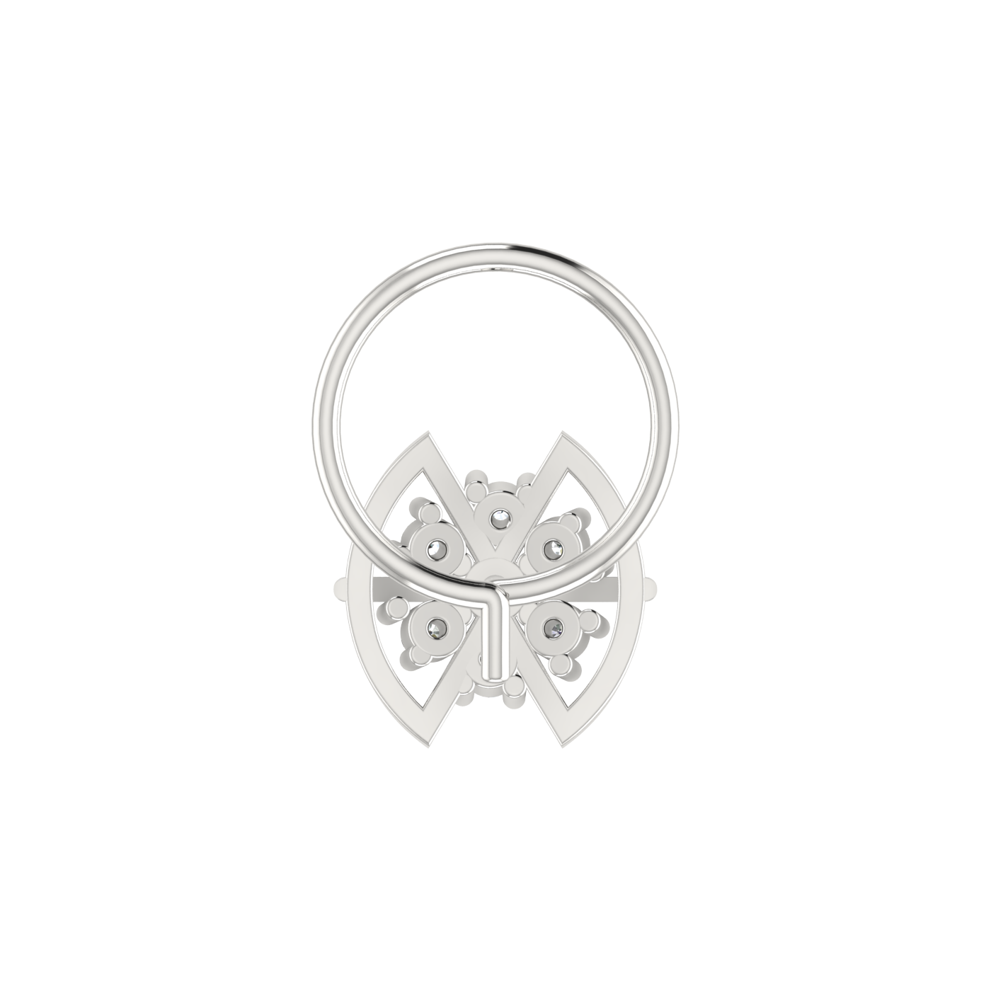 14K Gold Celestial Lotus 0.06ct Lab Grown Diamond Nose Pin