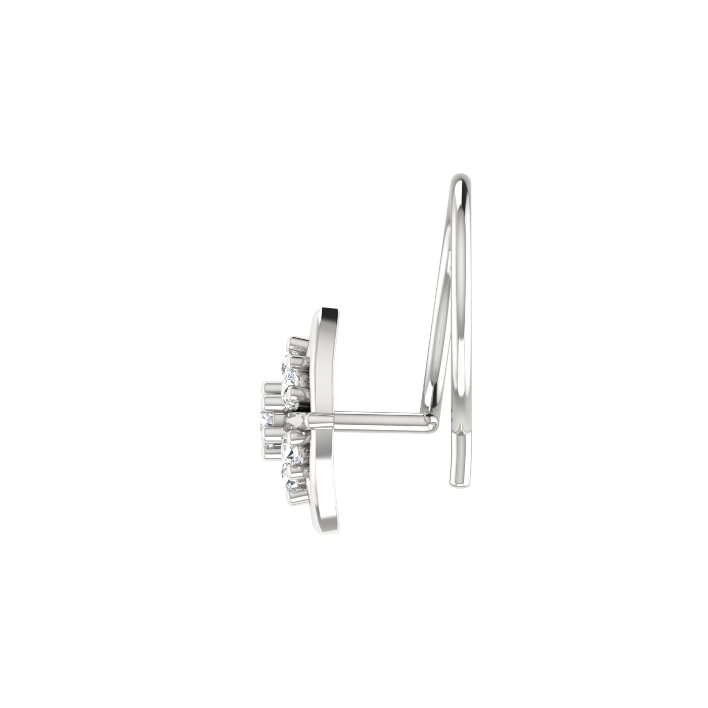 14K Gold Celestial Lotus 0.06ct Lab Grown Diamond Nose Pin