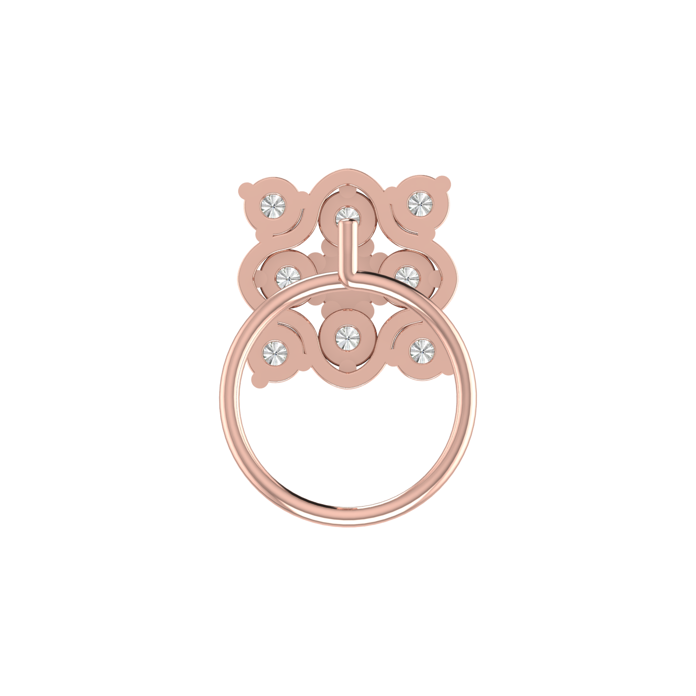 Floral Flower 0.18 Ct Lab Grown Diamond Nose Pin