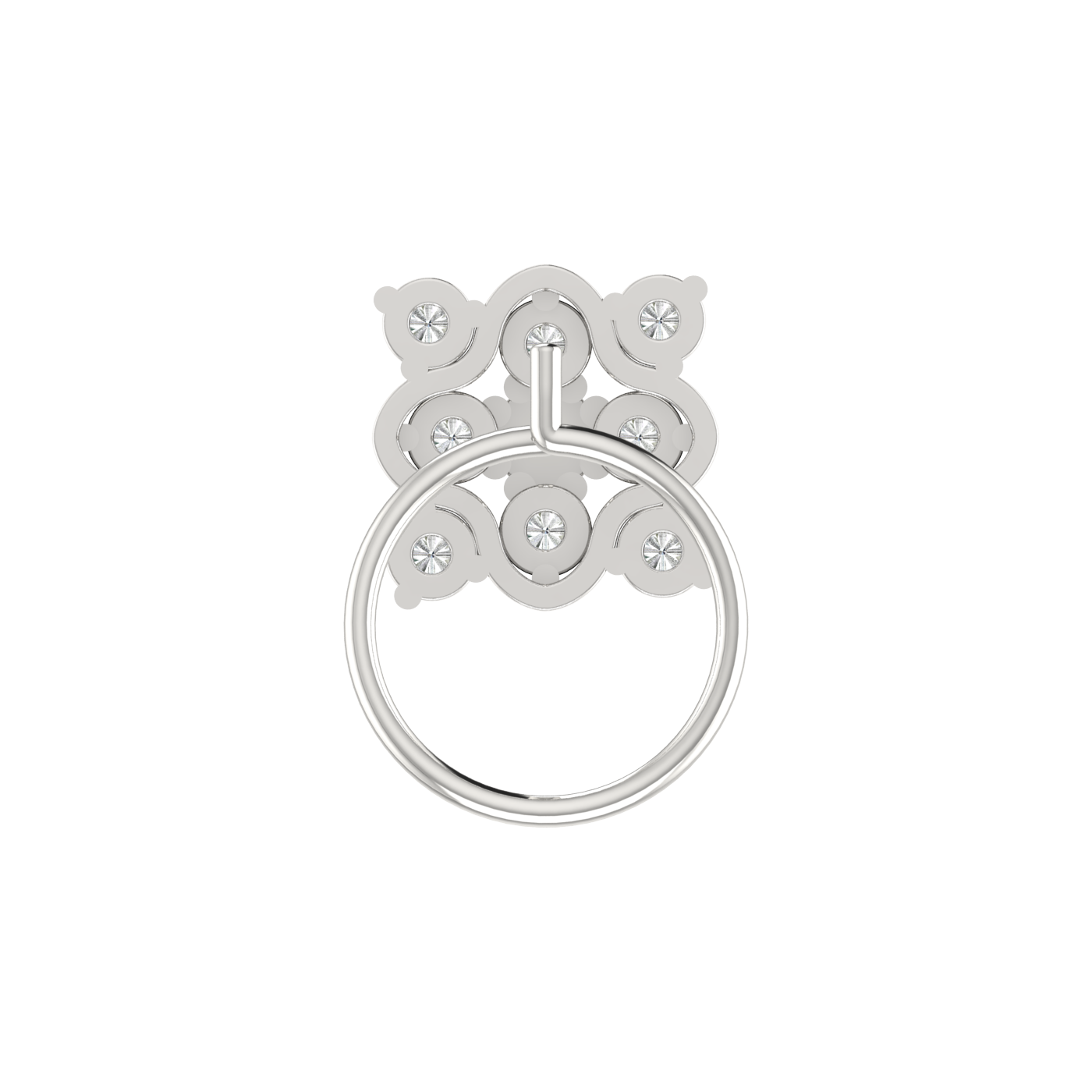 Floral Flower 0.18 Ct Lab Grown Diamond Nose Pin