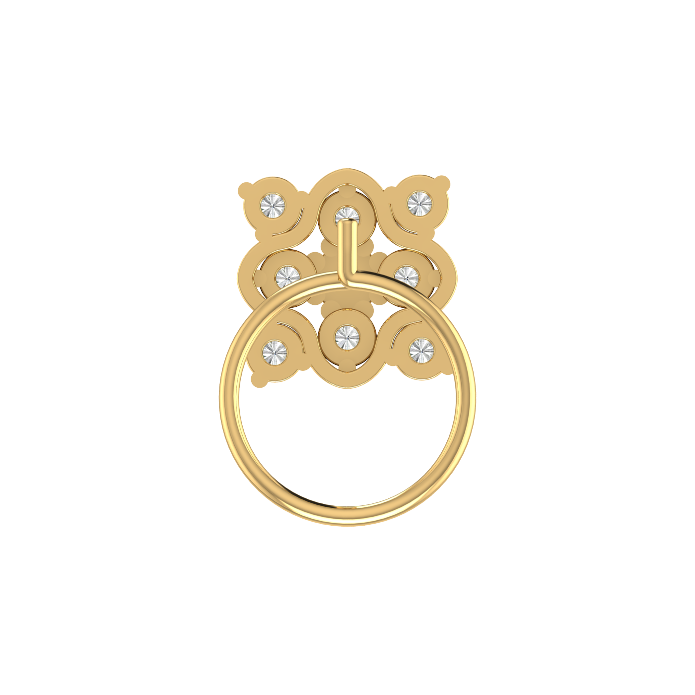 Floral Flower 0.18 Ct Lab Grown Diamond Nose Pin
