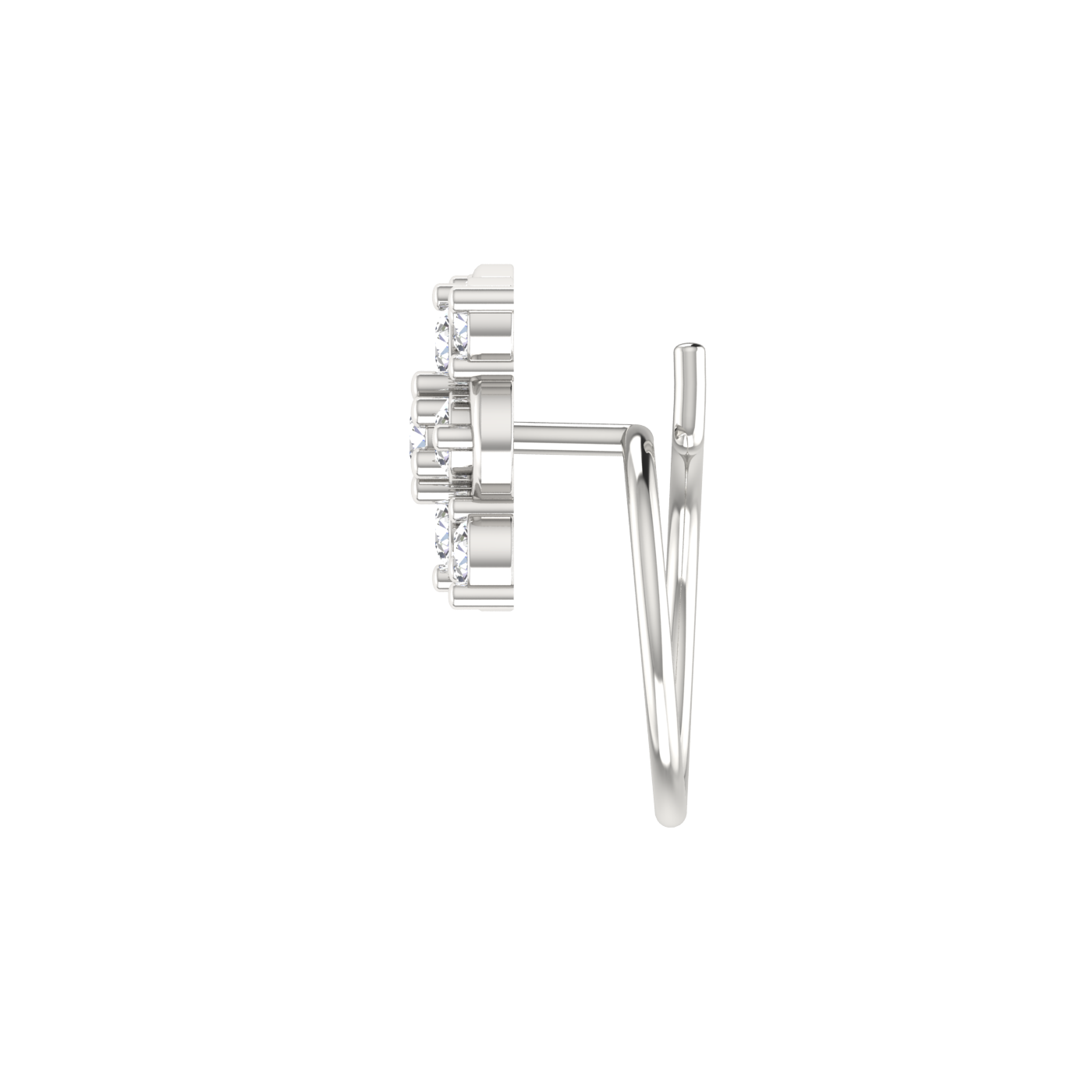 Floral Flower 0.18 Ct Lab Grown Diamond Nose Pin