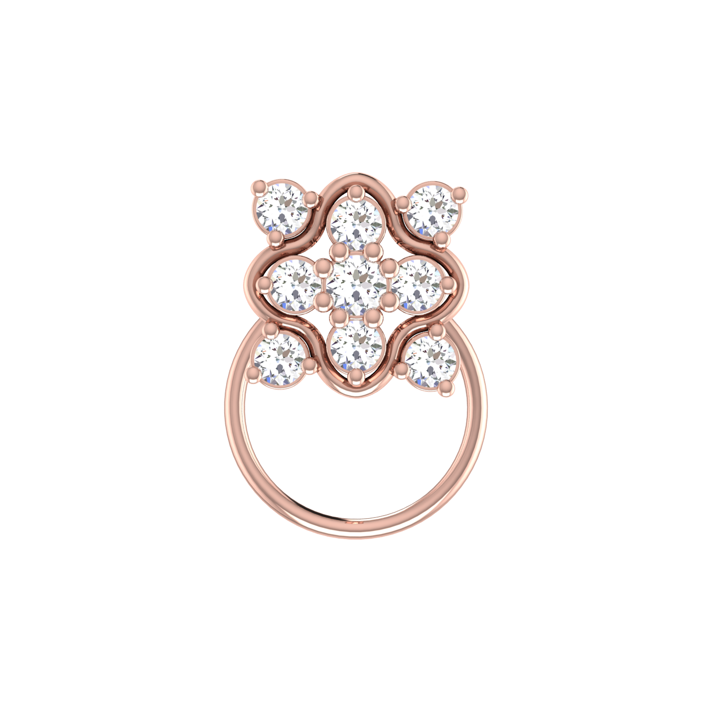 Floral Flower 0.18 Ct Lab Grown Diamond Nose Pin