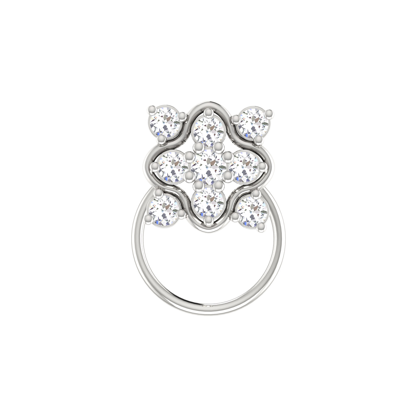 Floral Flower 0.18 Ct Lab Grown Diamond Nose Pin