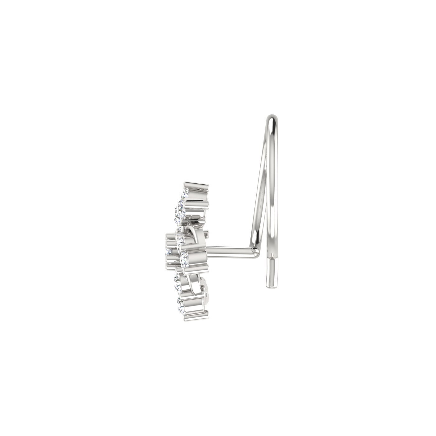 14K Gold Celestial Swirl 0.09ct Lab Grown Diamond Nose Pin